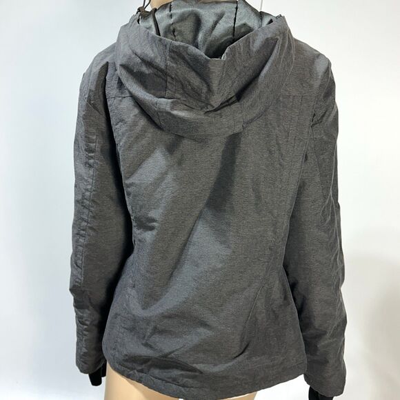 Columbia Jacket Women’s L Large Gray Hooded Insulated Zip & Button Coat Outdoor - Picture 5 of 13